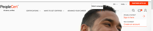 PeopleCert Create Account Screenshot